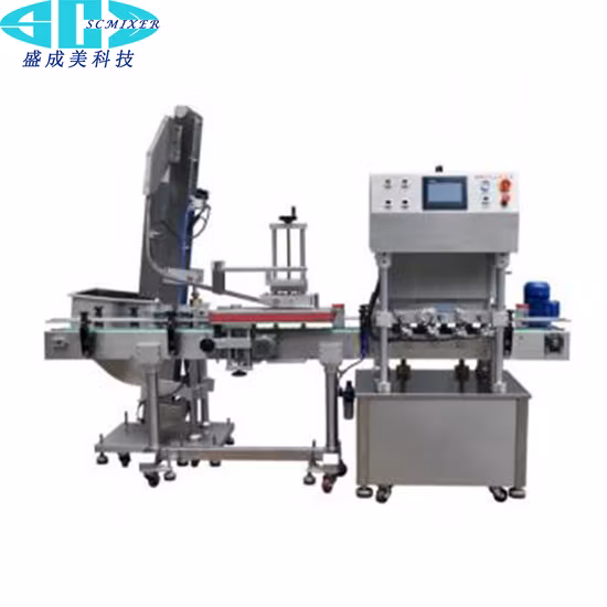 Machine de capsulage automatique de vissage de bouchon de bouteille avec bande transporteuse