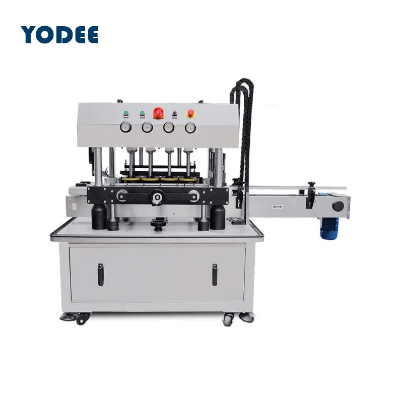 Machine de capsulage de bouchon en plastique de type à vis de bouteille en plastique de type linéaire entièrement automatique, machine de capsulage de pot en plastique de pot en verre
